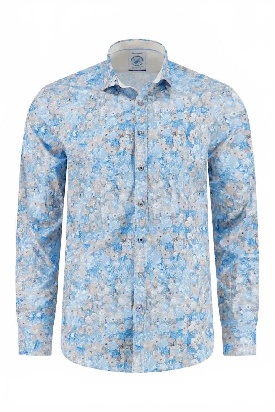 NEW A FISH NAMED FRED men's klimt flower shirt in light blue